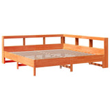 Bookcase Bed without Mattress Wax Brown 200x200 cm Solid Wood Pine 3324411