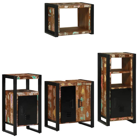Bathroom Furniture Set 4 pcs Multicolour Solid Reclaimed Wood 3305671