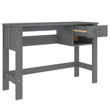 ZNTS Desk HAMAR Dark Grey 110x40x75 cm Solid Wood Pine 340458