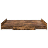 Storage Bed Frame Smoked oak 200 x 200 cm Engineered wood 3335265