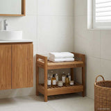 Bathroom Shelf Natural 45 x 30 x 45 cm Solid Teak Wood 42024275