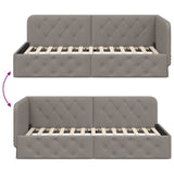 Corner Bed Frame with Headboard Taupe 90 x 200 cm Fabric 42016500