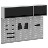 Tool Cabinet Set with Shelf 5 pcs Black Powder-Coated Steel 3321412