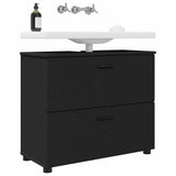 Bathroom Cabinet with Drawer with Door Black 76.5 x 35 x 64 cm 883295