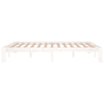 Bed Frame without Mattress White Solid Wood 150x200cm King Size 810371