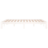 Bed Frame without Mattress White Solid Wood 150x200cm King Size 810371