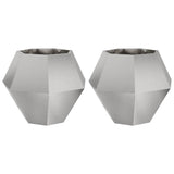 Planter 2 pcs Silver 75 x 75 x 60 cm Stainless Steel 884047