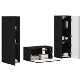 TV Cabinet Set 5 pcs Black Engineered Wood 3409097