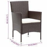 11 Piece Garden Dining Set Poly Rattan Brown 3095929