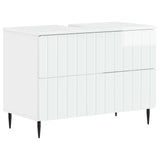 Bathroom Sink Cabinet ZWOLLE High Gloss White 82 x 41x 58.5 cm 896359