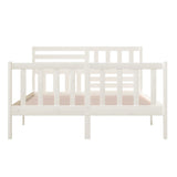 3101154 Bed Frame without Mattress White Solid Wood 140x200 cm