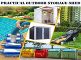 3.2 x 5.1ft Corrugated Steel Two-Bin Storage Shelter - Black T3398P317642