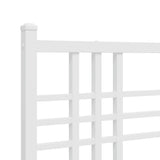 Metal Bed Frame without Mattress with Footboard White 193x203cm 376397