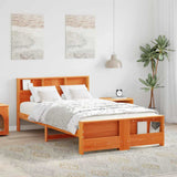 Bed Frame with Headboard Wax Brown 120 x 200 cm Engineered Wood 877229
