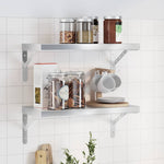 Wall Shelves 2 pcs 50x23.5 cm Silver Stainless Steel 3214510