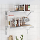 Wall Shelves 2 pcs 50x23.5 cm Silver Stainless Steel 3214510