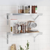 Wall Shelves 2 pcs 50x23.5 cm Silver Stainless Steel 3214510