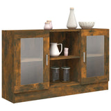 Vitrine Cabinet Smoked Oak 120x30.5x70 cm Engineered Wood 815627
