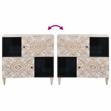 Sideboard with Storage White 80 x 33.5 x 75 cm Solid Mango Wood 4018395