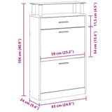 Shoe Cabinet Brown Oak 63x24x104 cm Engineered Wood 342569