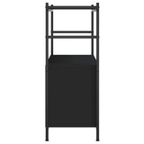 Bookshelf Black Engineered wood, Iron Adjustable Feet Bookshelf 832793