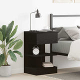 Bedside Cabinet Black Oak 40 x 35 x 65 cm Engineered Wood 862699