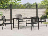 Garden Dining Set 5 pcs Black Powder-Coated Steel 3379158