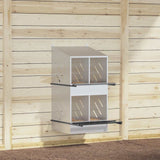 Chicken Nesting Box with 4 Compartments Galvanized Silver Metal 864354