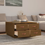 Coffee Table Honey Brown 80x80x45 cm Solid Wood Pine 821520