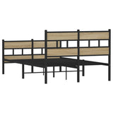 Metal Bed Frame without Mattress Sonoma Oak 120x190 cm Small Double 4017117