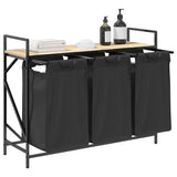 Laundry Basket 3 Compartments with Shelf Sonoma Oak 859061