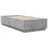 Bed Frame with LED without Mattress Concrete Grey 100x200 cm 3209628