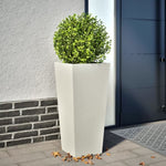 ZNTS Garden Planter White 35x35x75 cm Steel 851082