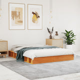 Bed Frame without Mattress Wax Brown 120x190 cm Small Double Solid Wood Pine 844434