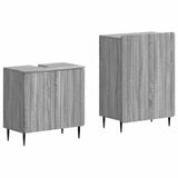 2 Piece Bathroom Cabinet Set ZWOLLE Grey Sonoma Engineered Wood 3417600