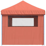 Foldable Party Tent Pop-Up with 4 Sidewalls Terracotta 4004957