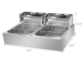 EH82 2500W 220-240V 12.7QT/12L Stainless Steel Double Cylinder Electric Fryer UK 08862124