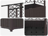 Raised Bed with Trellis and Roof Brown 163.5 x 40 x 138 cm PP 42032525
