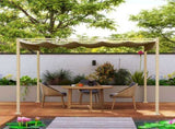 3 x 3m Retractable Roof Metal Pergola - Khaki T3398P323969