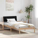 Bed frame Brown and black 90 x 190 cm Solid pine wood 878646
