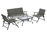 Four-Piece Metal Garden Sofa Set - Mixed Brown T3398P328417