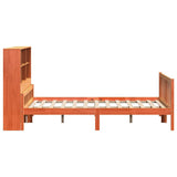 Bookcase Bed without Mattress Wax Brown 150x200 cm King Solid Wood 3322152