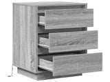 Bedside Cabinet Grey 39 x 34.5 x 65 cm Engineered wood 869631