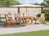 5 Piece Garden Dining Set Solid Wood Acacia and Textilene 3279272
