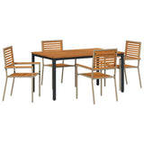 Garden Dining Set 4 pcs Beige Poly Rattan 3365498