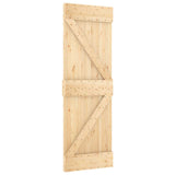 Sliding Door Natural and White 80 x 210 cm Solid Pine Wood 3444948
