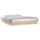 LED Bed Frame without Mattress King Size Solid Wood 819977