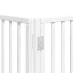 Dog Gate with Door Foldable 12 Panels White 960 cm Poplar Wood 3155568