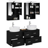 Bathroom Furniture Set 5 pcs Black Oak 3406920