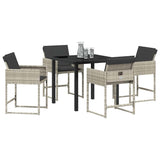Garden Dining Set 5 pcs Light Grey Poly Rattan 3380733